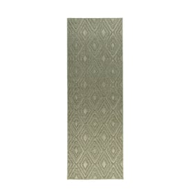 Loper vloerkleed - Hidde 3D Diamond Groen - sfeer