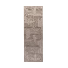 Loper vloerkleed - Hidde 3D Maze Taupe  - product