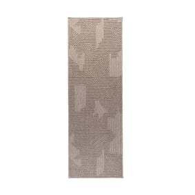 Loper vloerkleed - Hidde 3D Maze Taupe - sfeer