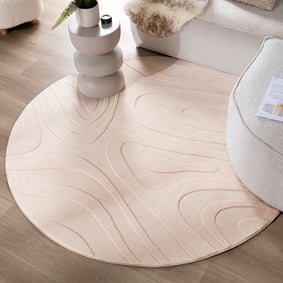 Rond Scandinavisch vloerkleed - Charm Shapes Beige
