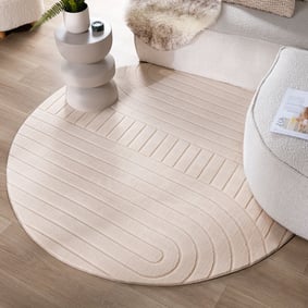 Rond Scandinavisch vloerkleed - Charm Arches Beige