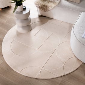 Rond Scandinavisch vloerkleed - Charm Circles Beige