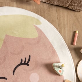 Wasbaar kindervloerkleed - Berry Aardbei Roze - product