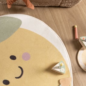 Wasbaar kindervloerkleed - Berry Citroen Geel - product