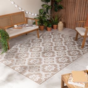 Buitenkleed - Rio Flower Beige