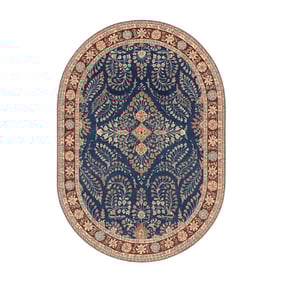 Ovaal vintage buitenkleed - Santo Flora Blauw - product