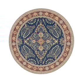Rond vintage buitenkleed - Santo Flora Blauw  - product