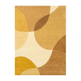 Wollen abstract vloerkleed - Clarice Okergeel  - product