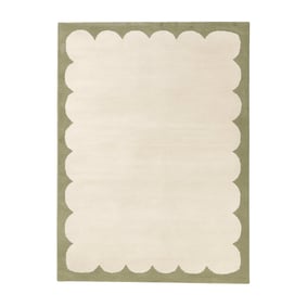 Wasbaar vloerkleed - Myrre Groen/Wit  - product