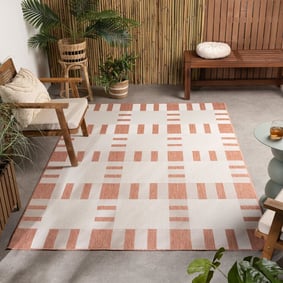 Geometrisch buitenkleed - Faro Tiles Roze 