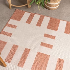 Geometrisch buitenkleed - Faro Tiles Roze  - product