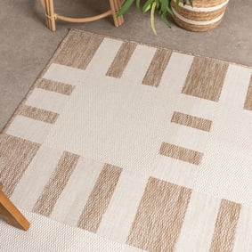 Geometrisch buitenkleed - Faro Tiles Beige  - product