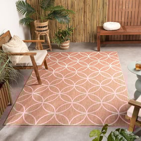Geometrisch buitenkleed - Faro Ripple Roze 