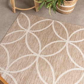 Geometrisch buitenkleed - Faro Ripple Beige - product