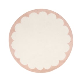 Rond wasbaar vloerkleed - Myrre Roze/Wit - product