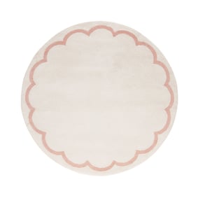 Rond wasbaar vloerkleed - Myrre Wit/Roze - product