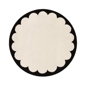 Rond wasbaar vloerkleed - Myrre Zwart/Wit - product