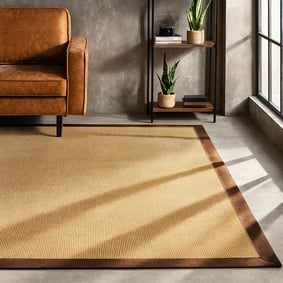 Sisal vloerkleed - Tulum Border Bruin