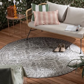 Rond Buitenkleed - Summer Oriental Grijs