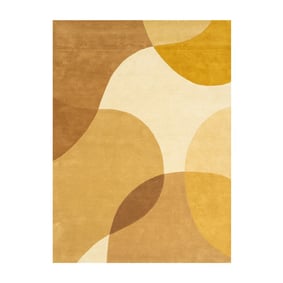 Wollen abstract vloerkleed - Clarice Okergeel  - product