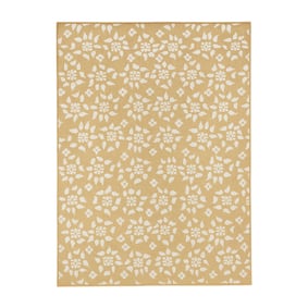 Jute buitenkleed - Como Floral Beige/Creme  - product