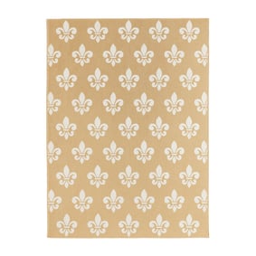 Jute buitenkleed - Como Flower Beige/Creme  - product