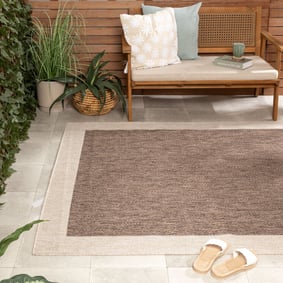 Jute buitenkleed - Nusa Border Bruin/Beige