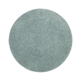 Rond Hoogpolig vloerkleed - Wish Blauw/Groen - sfeer