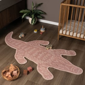 Wasbaar kindervloerkleed - Raf Croco Roze 