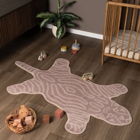 Wasbaar kindervloerkleed - Raf Tijger Bruin 