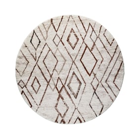 Rond hoogpolig vloerkleed - Blend Diamond Terra - sfeer