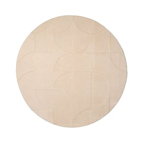 Rond Scandinavisch vloerkleed - Charm Circles Beige - sfeer