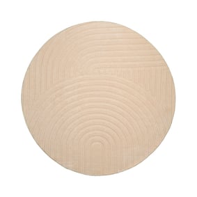 Rond Scandinavisch vloerkleed - Charm Curves Beige - product