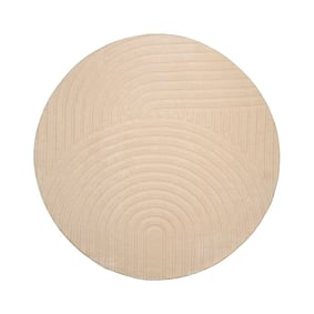 Rond Scandinavisch vloerkleed - Charm Curves Beige - sfeer