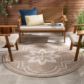 Rond buitenkleed - Isla Medaillon Beige/Wit