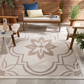 Buitenkleed - Isla Medaillon Wit/Beige