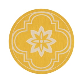 Rond buitenkleed - Isla Medaillon Geel/Wit - product