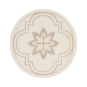 Rond buitenkleed - Isla Medaillon Wit/Beige - product