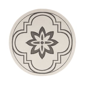 Rond buitenkleed - Isla Medaillon Wit/Zwart - product