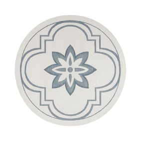 Rond buitenkleed - Isla Medaillon Wit/Blauw - product