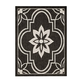 Buitenkleed - Isla Medaillon Zwart/Wit - product