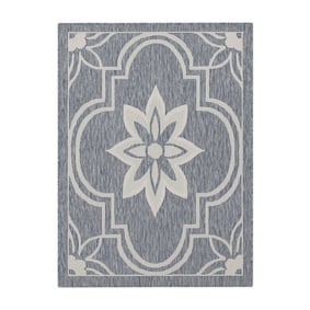 Buitenkleed - Isla Medaillon Lichtblauw/Wit - product