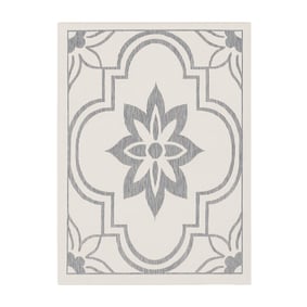 Buitenkleed - Isla Medaillon Wit/Lichtblauw - product