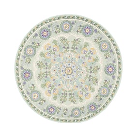 Rond vintage vloerkleed - Bibi Medaillon Mintgroen - product