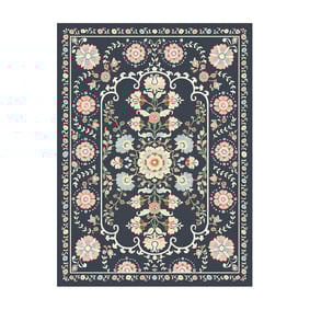 Vintage vloerkleed - Bibi Medaillon Blauw - product