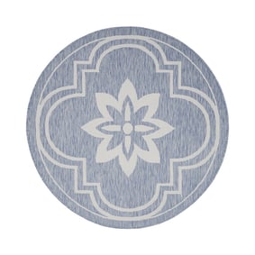 Rond buitenkleed - Isla Medaillon Lichtblauw/Wit - product