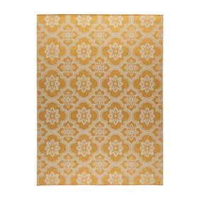 Buitenkleed - Rio Flower Geel - sfeer