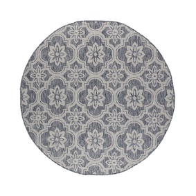 Rond buitenkleed - Rio Flower Blauw - product