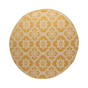Rond buitenkleed - Rio Flower Geel - sfeer