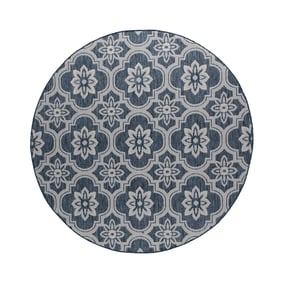 Rond buitenkleed - Rio Flower Blauw - sfeer